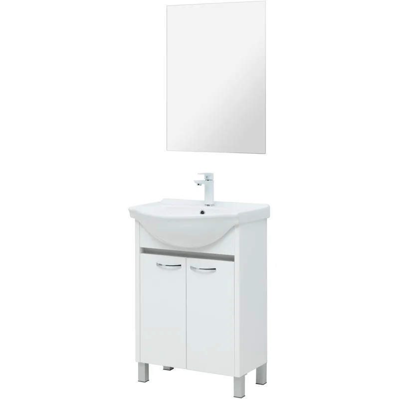 Тумба под раковину Aquanet Донна 60 белый глянец