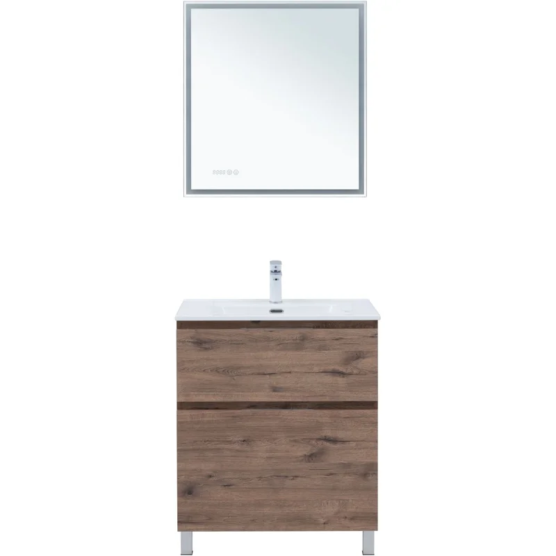 Тумба под раковину Aquanet Алвита New 70 напольная, дуб веллингтон табак