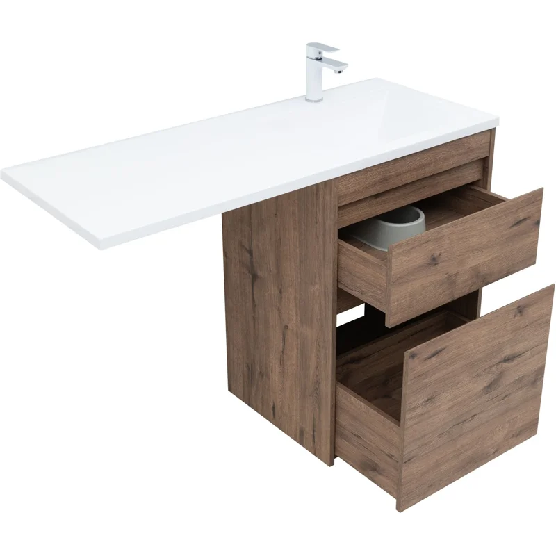 Тумба под раковину Aquanet Токио 58 дуб веллингтон (напольная 2 ящика)