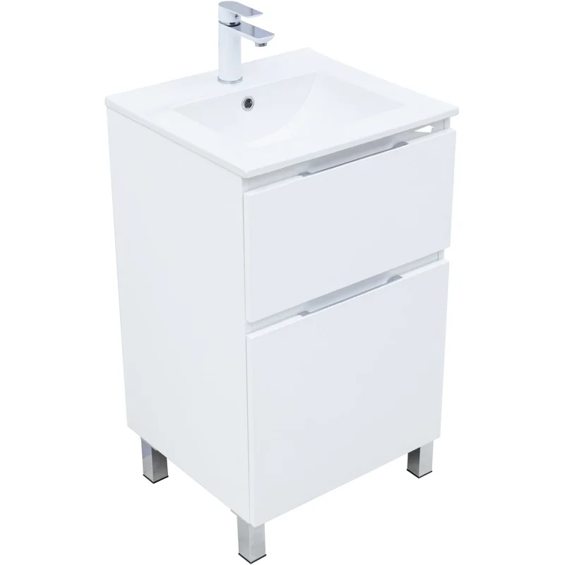 Тумба под раковину Aquanet Алвита New 50 напольная, белый матовый