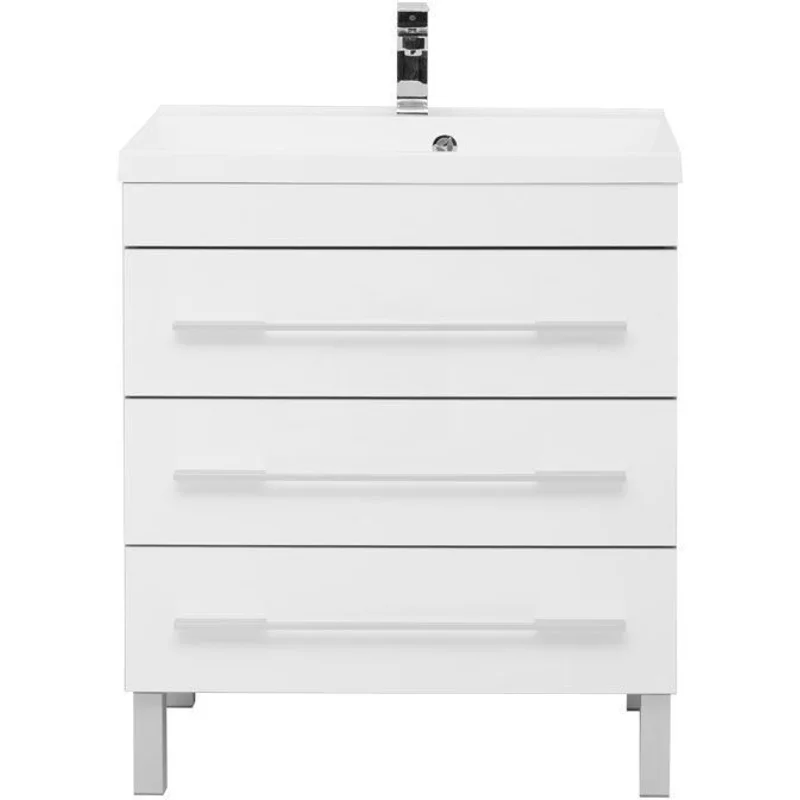 Тумба с раковиной Aquanet Верона 75 белый (напольная 3 ящика)