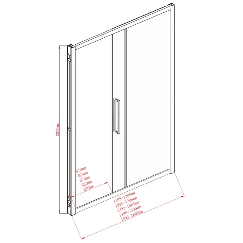 Душевая дверь Aquanet Delta NPE6121 130, прозрачное стекло