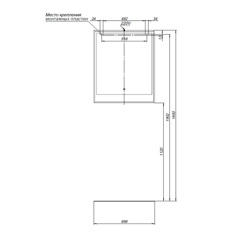 Зеркало Aquanet Милан 70 дуб рустикальный