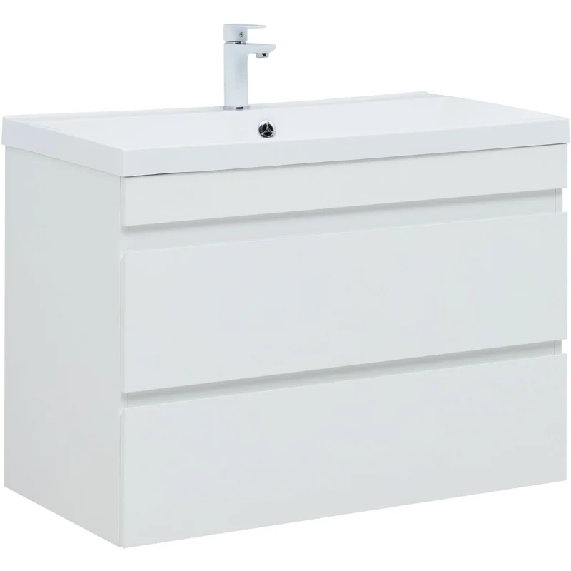 Тумба под раковину Aquanet Нота New 90 белый глянец