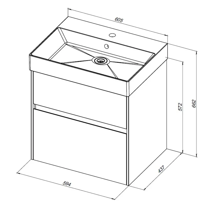 Тумба с раковиной Aquanet Бруклин 60 белый