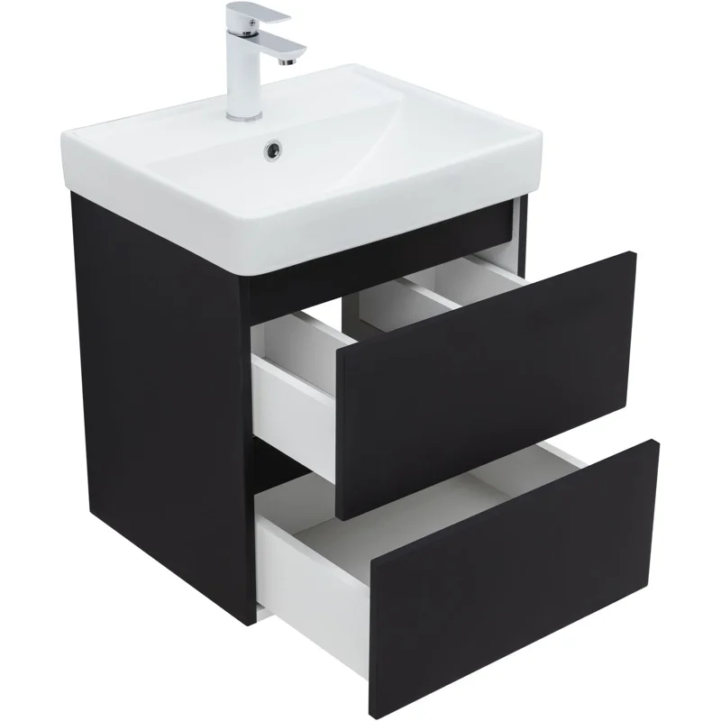 Тумба под раковину Aquanet Вега 2.0 50 черный