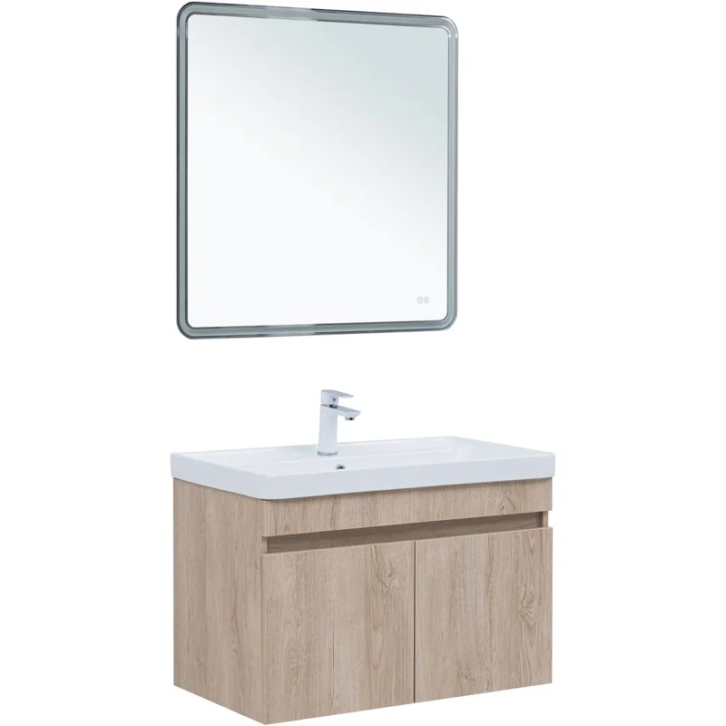 Тумба под раковину Aquanet Оптима 80 дуб светлый