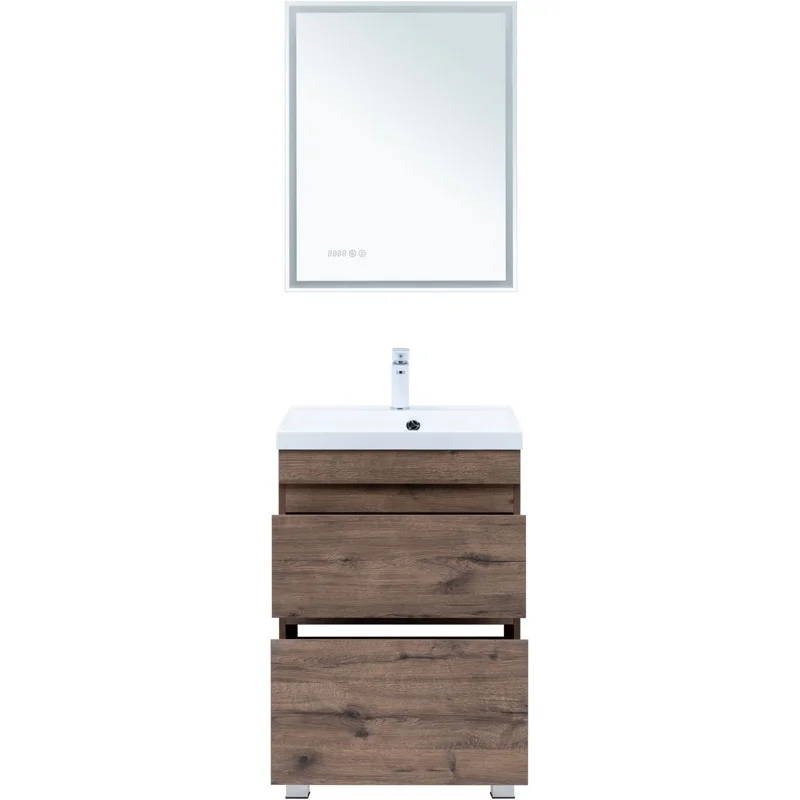 Тумба под раковину Aquanet Нота New 60 напольная, дуб веллингтон табак