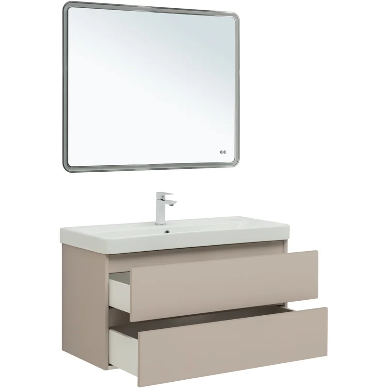 Тумба под раковину Aquanet Вега 2.0 100 бежевый