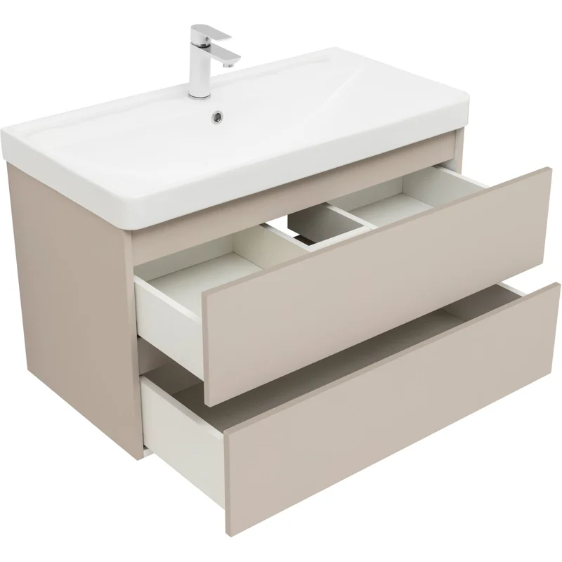 Тумба под раковину Aquanet Вега 2.0 90 бежевый