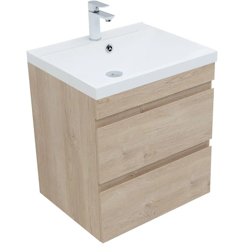 Тумба под раковину Aquanet Нота New 60 дуб светлый