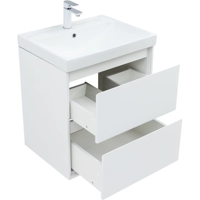 Тумба под раковину Aquanet Милан 60 белый глянец