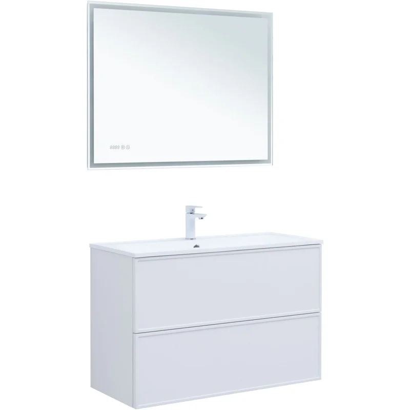 Тумба под раковину Aquanet Арт 100 белый матовый