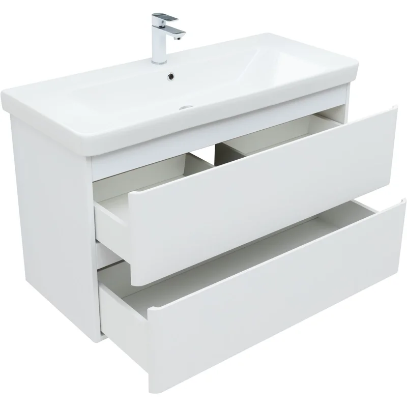 Тумба под раковину Aquanet Эмбер 105 белый матовый