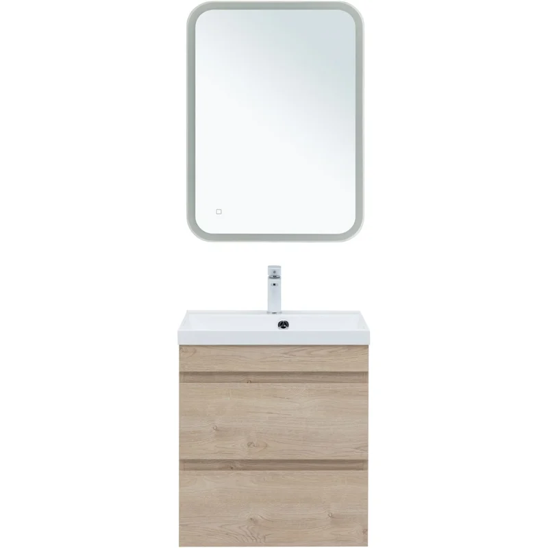 Тумба под раковину Aquanet Нота New 60 дуб светлый