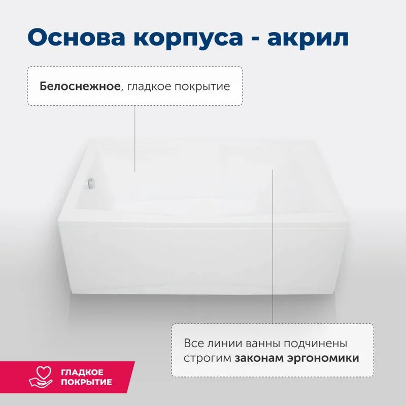 Акриловая ванна Aquanet Vega 190x100 (с каркасом)