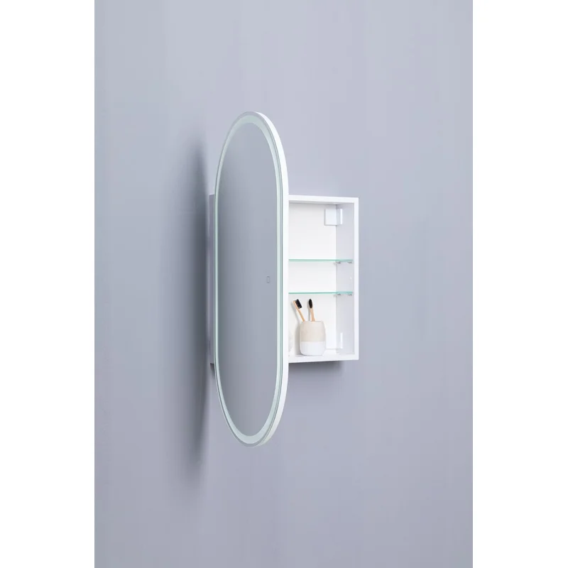 Зеркальный шкаф Aquanet Монте 50 белый, с LED подсветкой