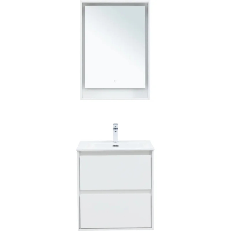 Тумба под раковину Aquanet Милан 60 белый глянец