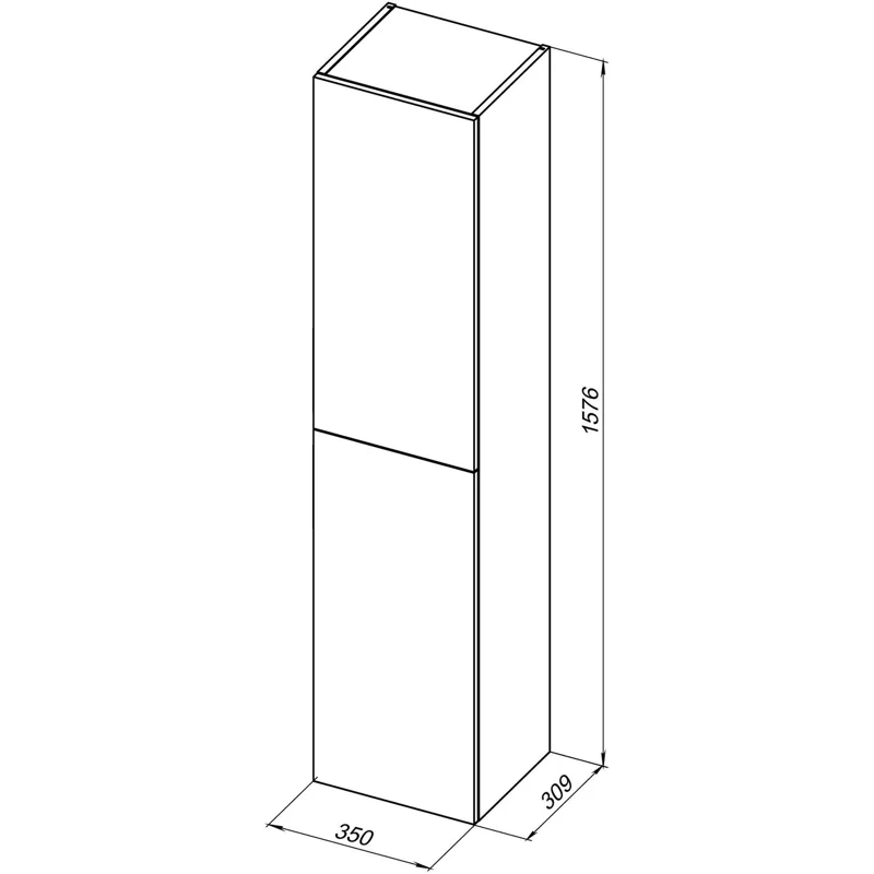 Пенал Aquanet Алвита New 35 Серый