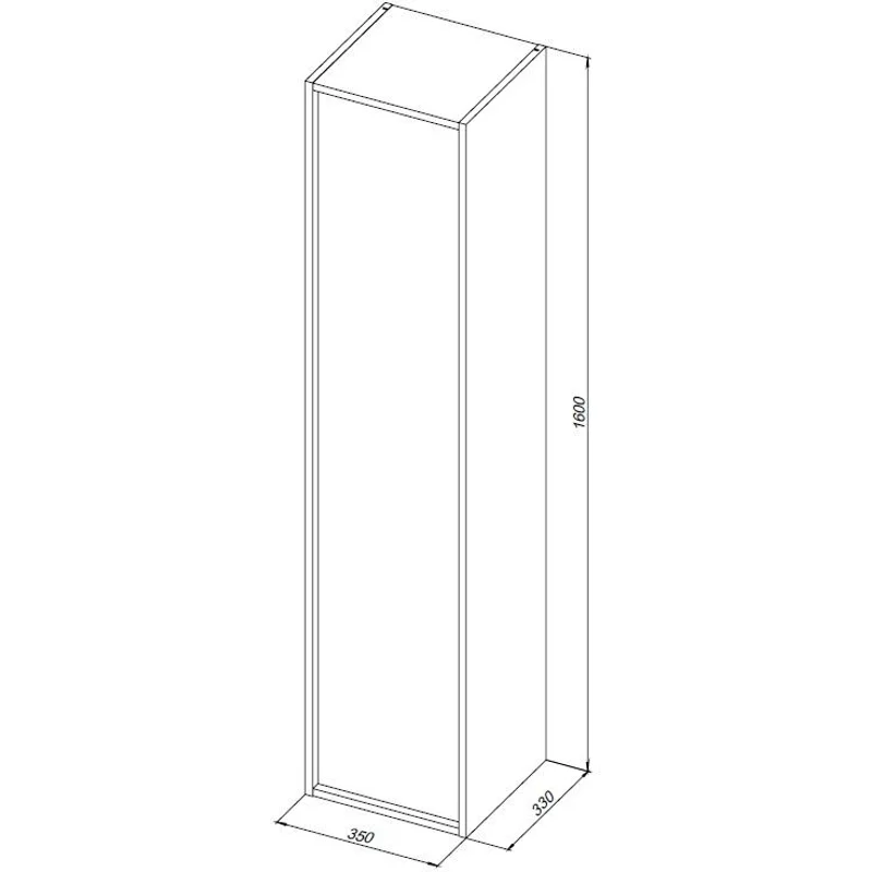 Шкаф-пенал Aquanet Lino (Flat) 35 дуб веллингтон