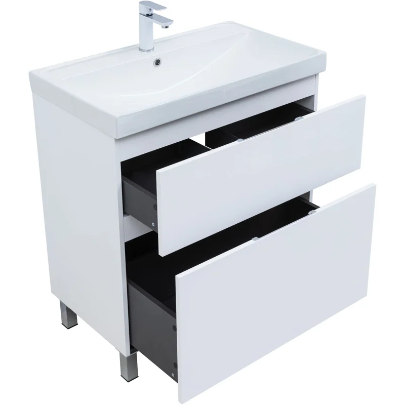 Тумба под раковину Aquanet Алвита New 80 напольная, белый матовый