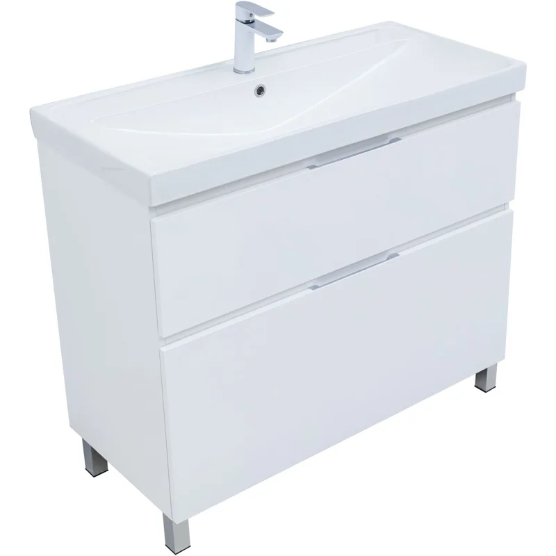 Тумба под раковину Aquanet Алвита New 100 напольная, белый матовый