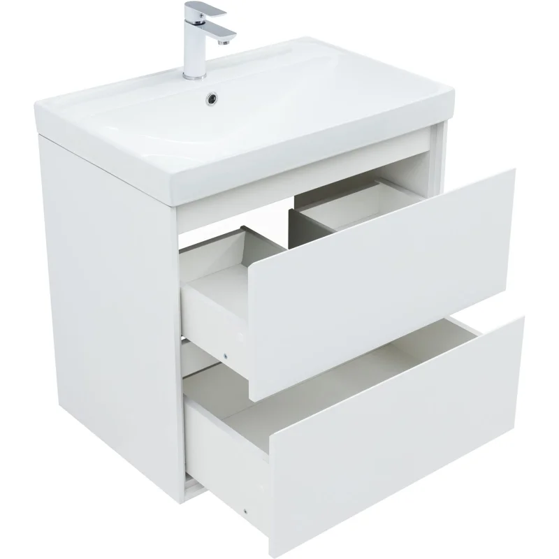 Тумба под раковину Aquanet Милан 70 белый глянец