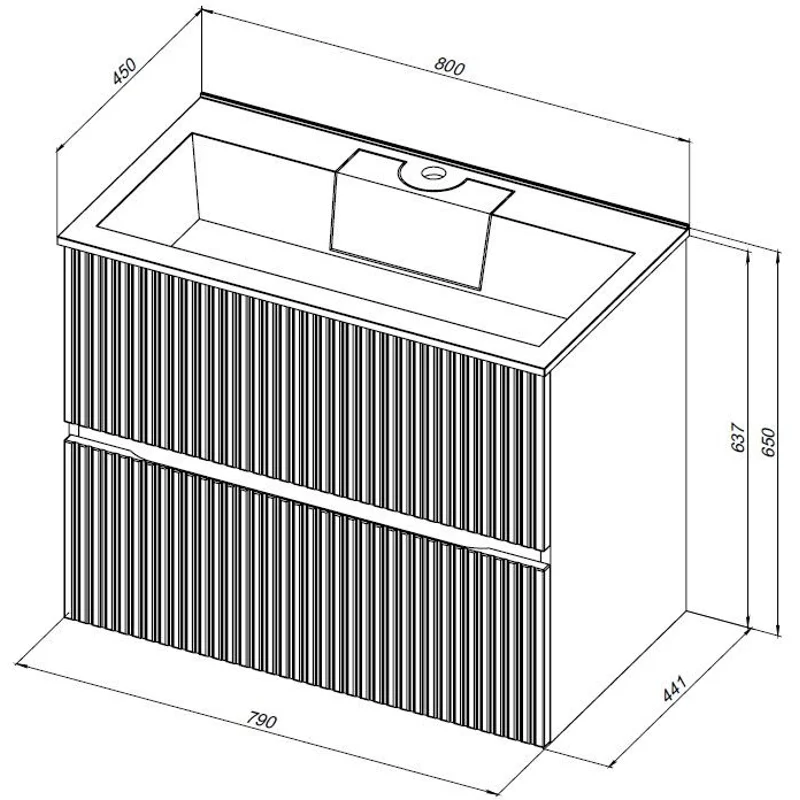 Тумба под раковину Aquanet Джейн 80 белый матовый