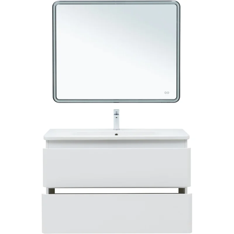 Тумба под раковину Aquanet Эмбер 105 белый матовый