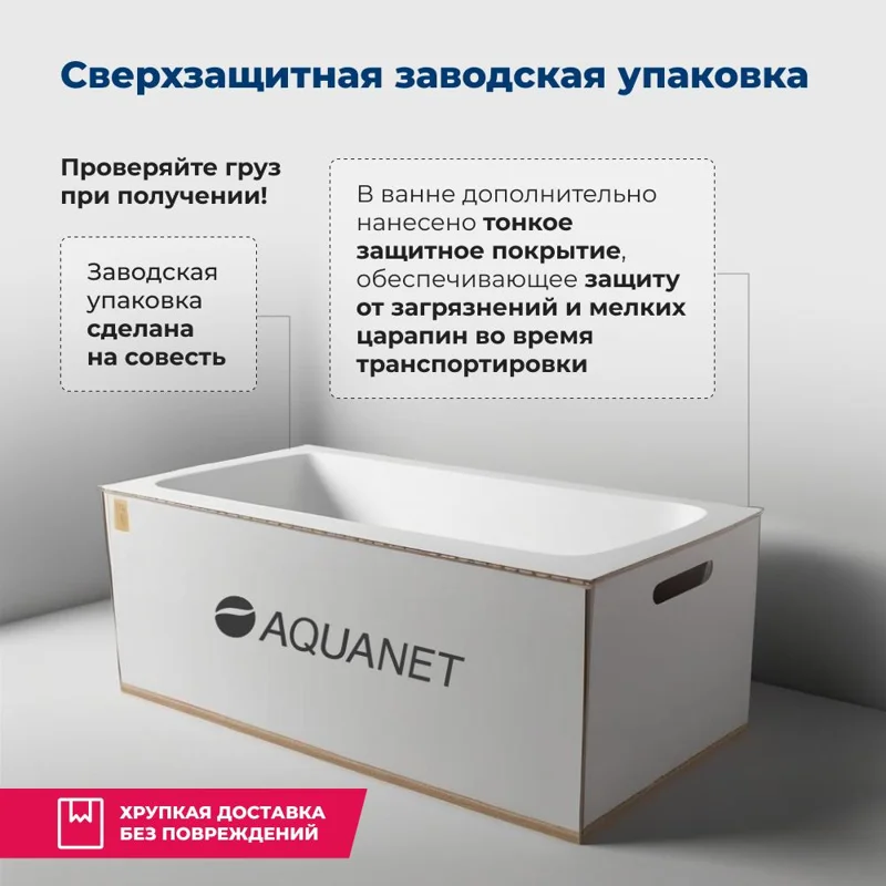 Акриловая ванна Aquanet West 160x70 (с каркасом)