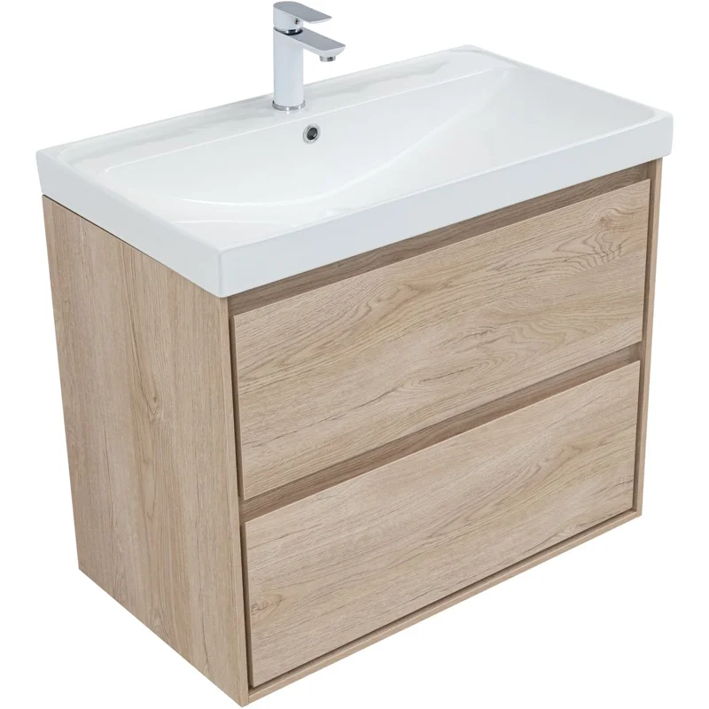 Тумба под раковину Aquanet Милан 80 дуб светлый