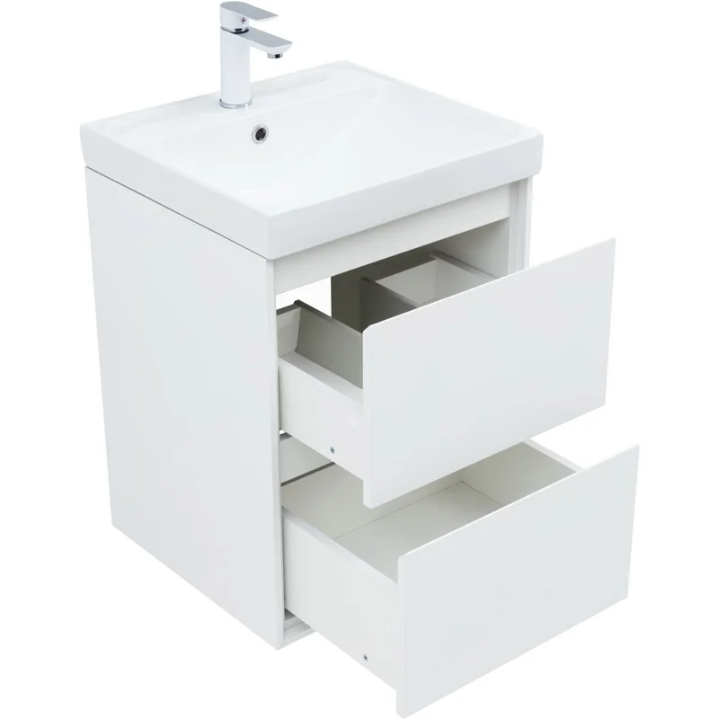 Тумба под раковину Aquanet Милан 50 белый глянец