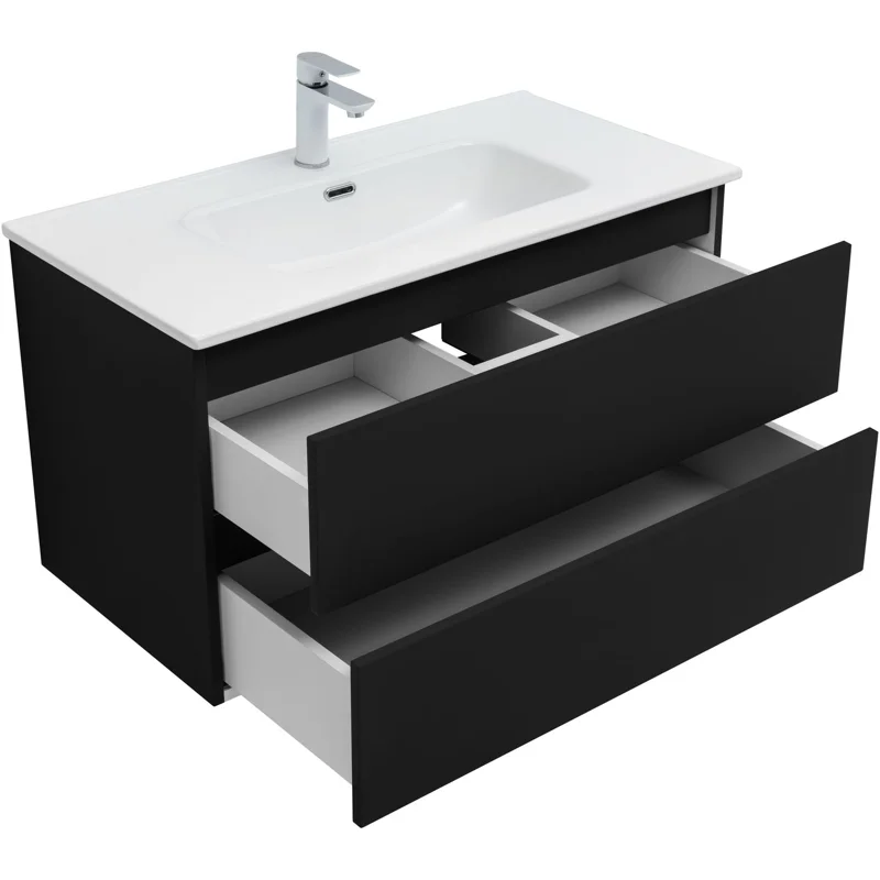 Тумба под раковину Aquanet Вега 2.0 90 черный