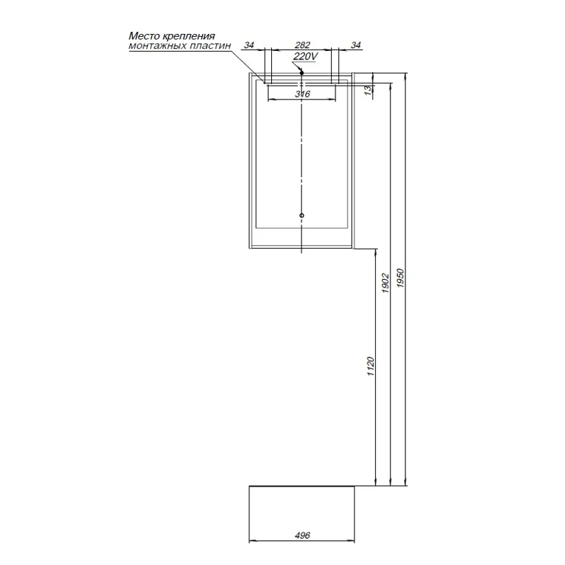 Зеркало Aquanet Милан 50 дуб рустикальный