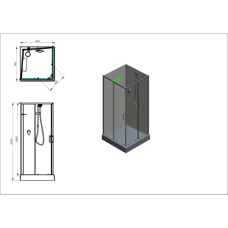 Душевая кабина Aquanet Passion EVO S Квадрат White 90x90, набор
