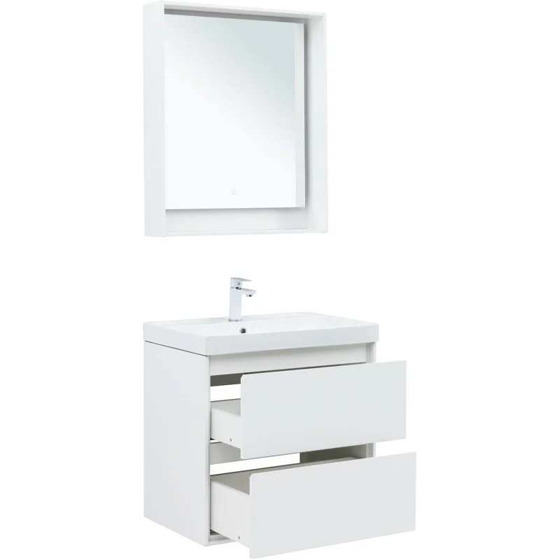 Тумба под раковину Aquanet Милан 70 белый глянец