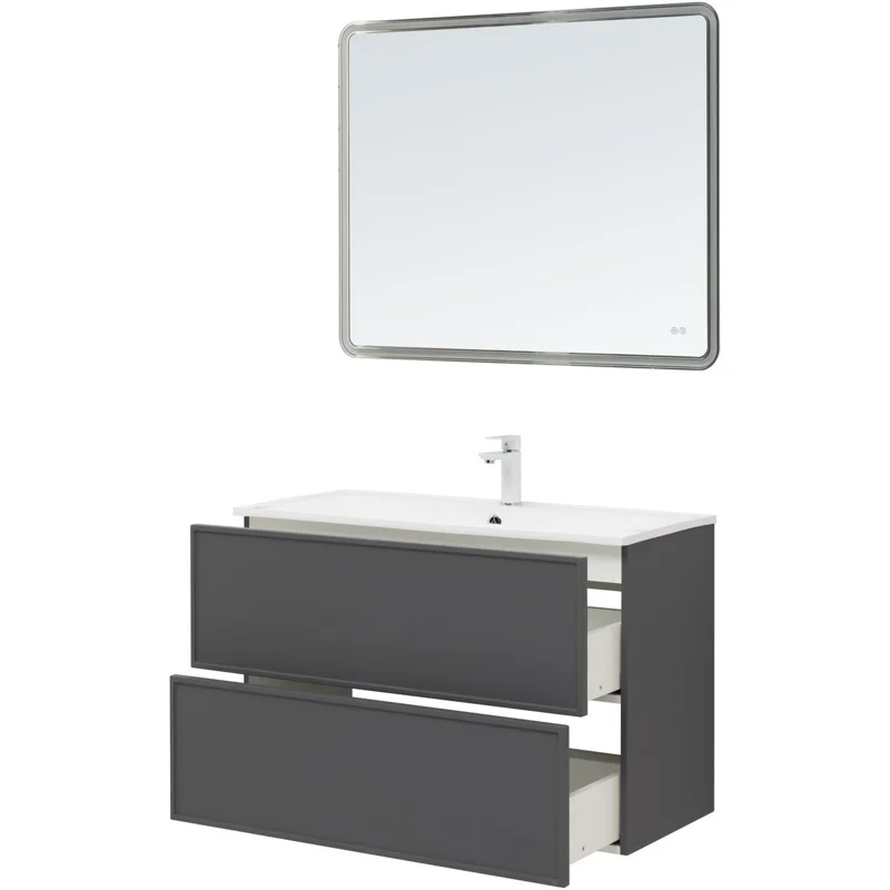 Тумба под раковину Aquanet Арт 90 ясень графит