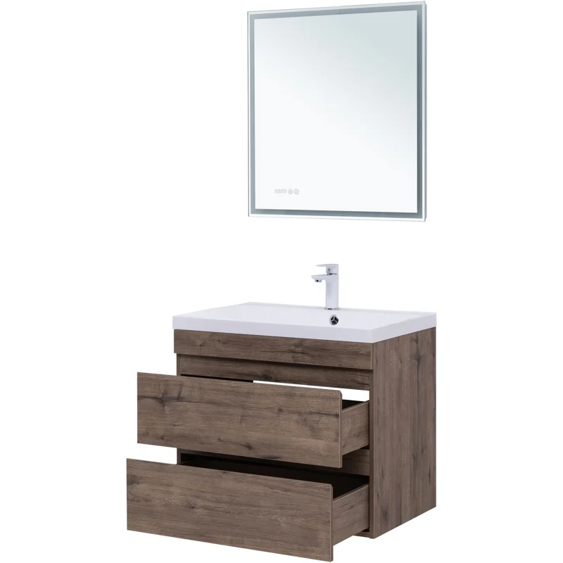 Тумба под раковину Aquanet Нота New 75 дуб веллингтон табак