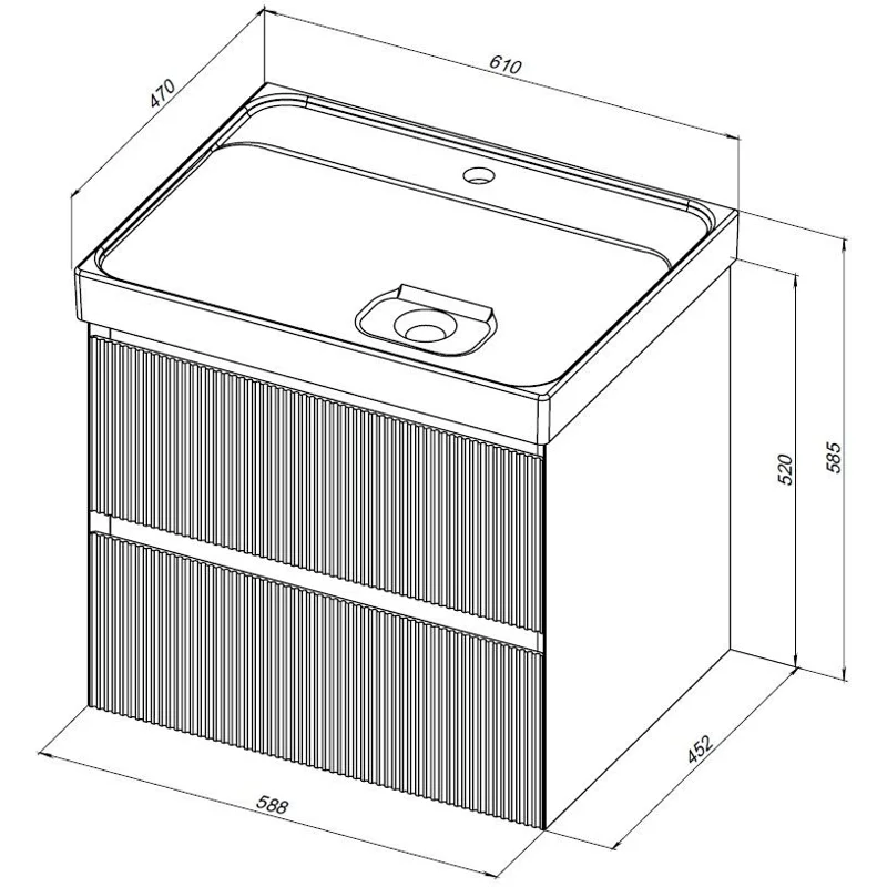 Тумба под раковину Aquanet Альтера 60 белый матовый