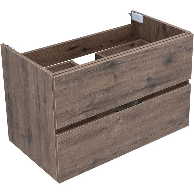 Тумба под раковину Aquanet Алвита New 80 2 ящика, дуб веллингтон табак