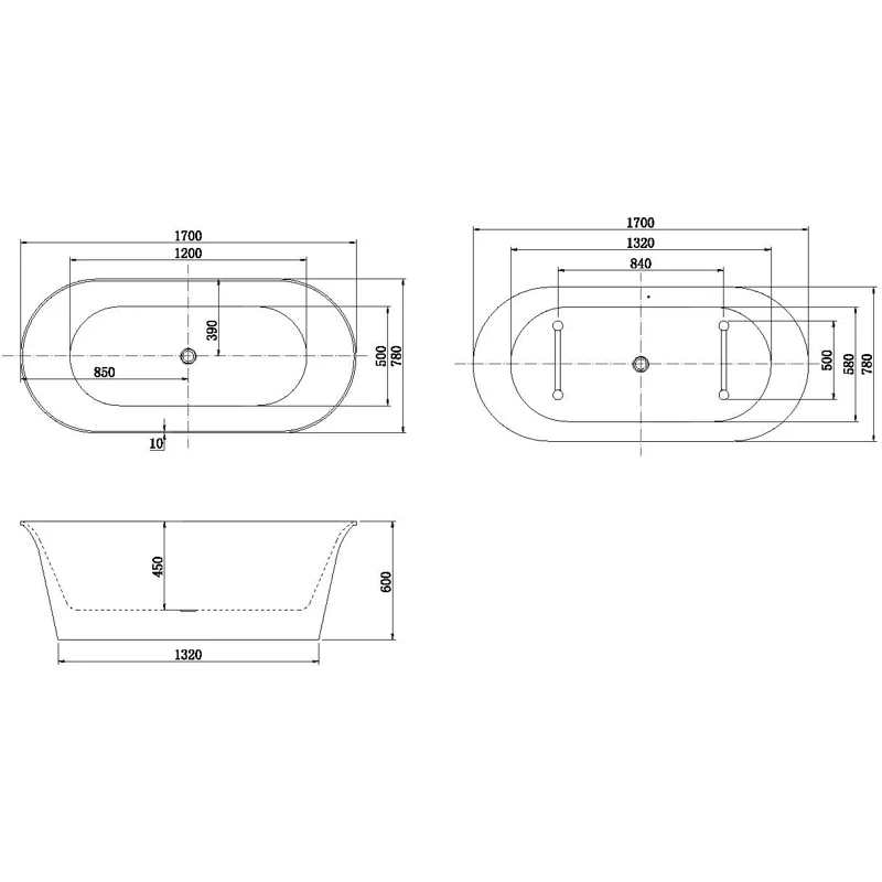 Акриловая ванна Aquanet Family Smart 170x78 88778-GW