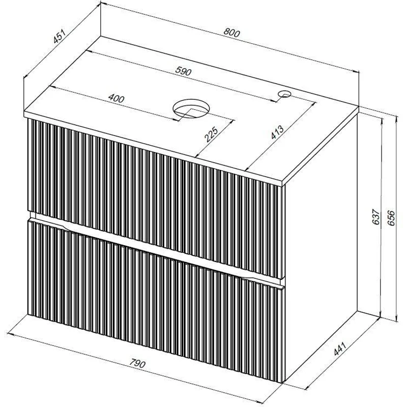 Тумба под раковину Aquanet Джейн 80 маренго