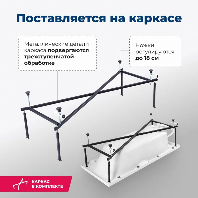 Акриловая ванна Aquanet Dali 150x70 (с каркасом)