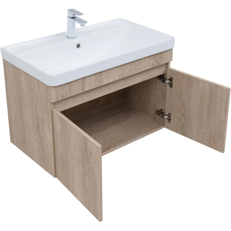 Тумба под раковину Aquanet Оптима 80 дуб светлый