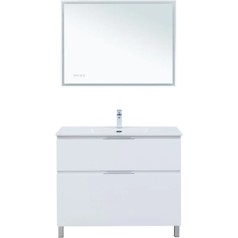 Тумба под раковину Aquanet Алвита New 100 напольная, белый матовый