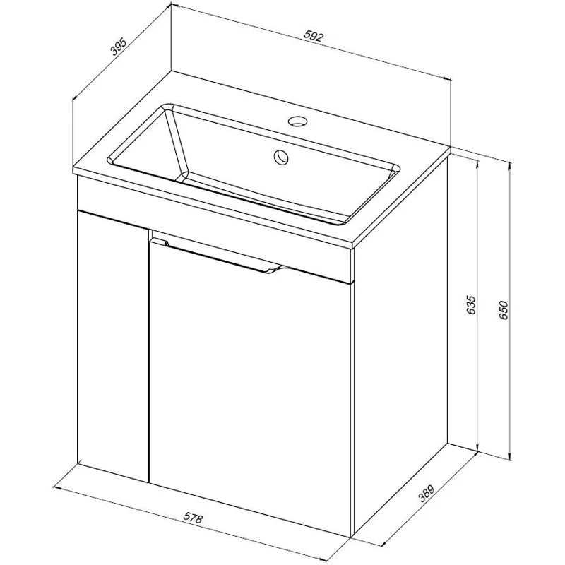 Тумба под раковину Aquanet Практика 60 маренго