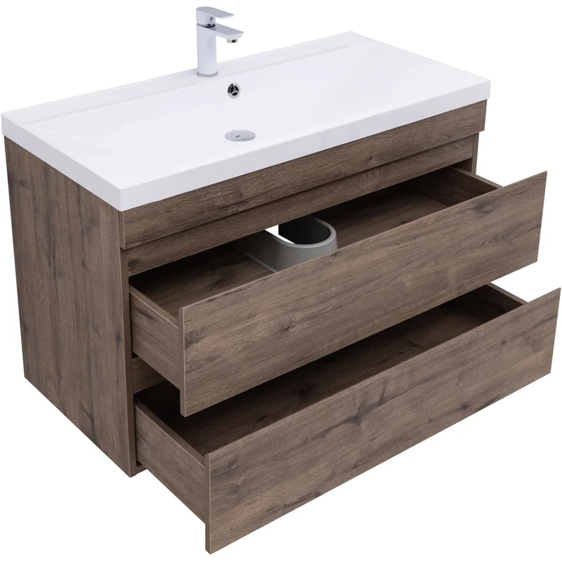 Тумба под раковину Aquanet Нота New 100 дуб веллингтон табак