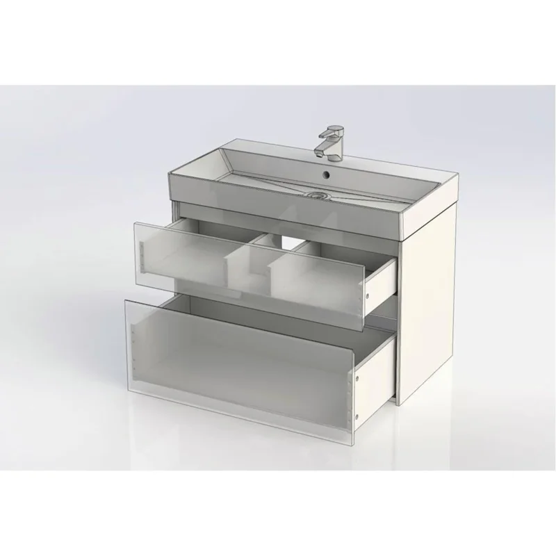 Тумба с раковиной Aquanet Бруклин 85 белый