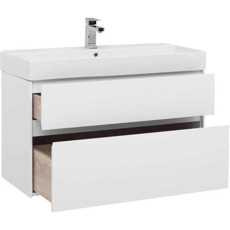 Тумба с раковиной Aquanet Бруклин 100 белый