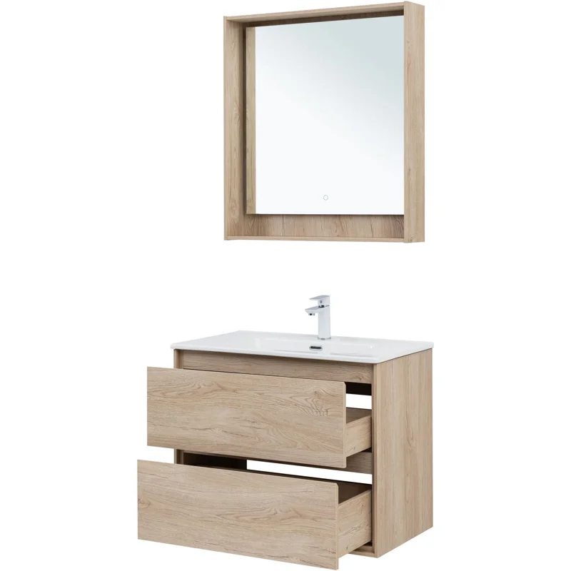 Тумба под раковину Aquanet Милан 80 дуб светлый